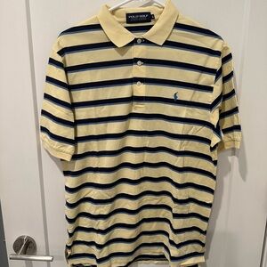 Ralph Lauren Yellow and Navy Striped Polo Shirt